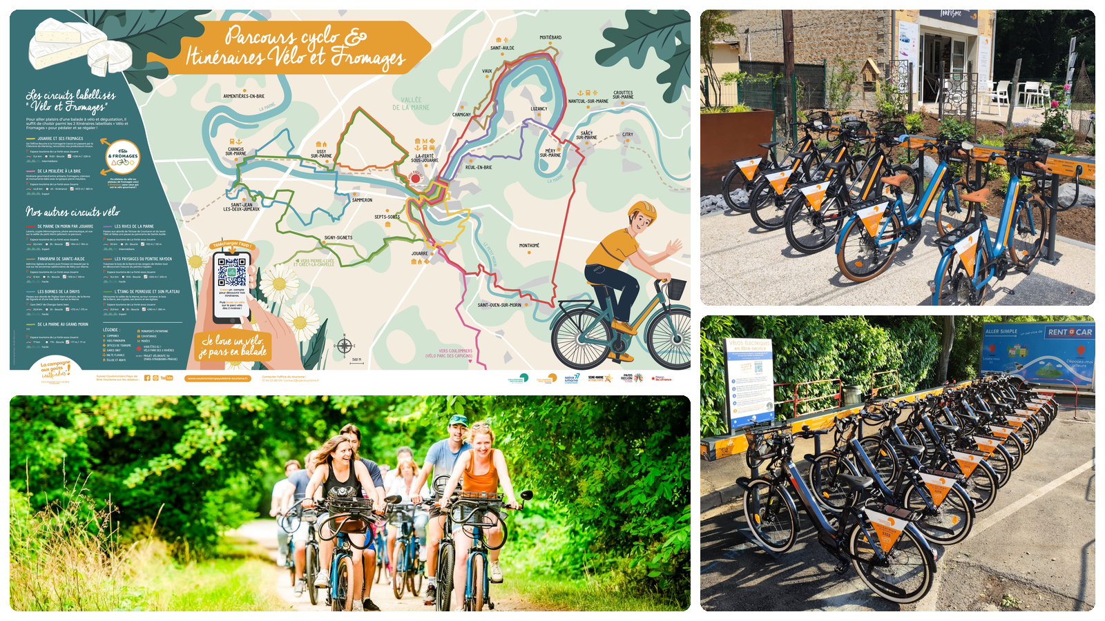 Parcours touristiques et itinéraires cyclables disponibles dans l’application AsYouRide